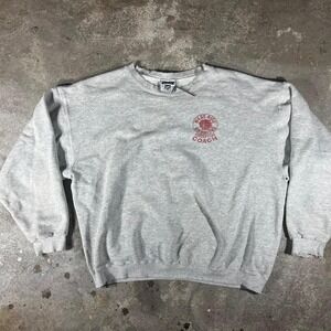 Vintage 90s Grey Lee crewneck sweatshirt with red embroidered logo coach